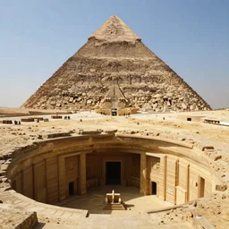 portal to the underworld inside a hidden room in the great pyramid, 4K photo documentary