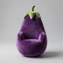 an eggplant shaped chair