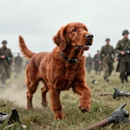 clifford the big red dog invading at the battle of normandy, historical photo