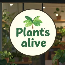 a logo for a plant shop called plants alive, highly detailed, full shot, ambient lighting, illustration, digital art,