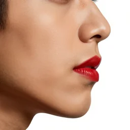 a mexican man's face in profile, red lips, brown skin, white background, dynamic lighting, ultra detailed, 4 k, illustration, by kehinde wiley, kadir nelson, john william waterhouse