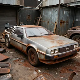 rusty, scrap, salvage, junk 1 9 2 2 delorean