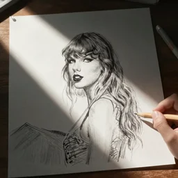 taylor swift drawn by a preschooler