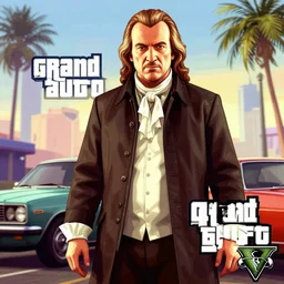 Carl von Linne in Grand Theft Auto 5 cover art, epic, 4k resolution, extremely detailed, very sharp, artstation, digital art, vibrant,