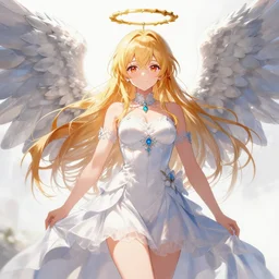highly detailed anime angel illustration, trending on pixiv