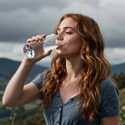 Christina Hendricks drink water,