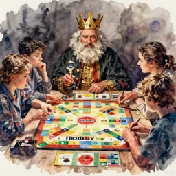 I'm a genius! I am the King of the watercolor tableau. I win everyone and I'm in points. I love HOBBY GAMES BOARD GAMES