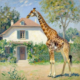 a giraffe! near the house of monet