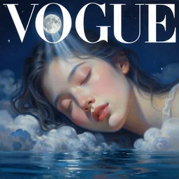 sci - fi, close - up, 3 d, moon rays, stars, sleepy fashion model face, cinematic, clouds, sun rays, vogue cover style, poster art, blue mood, realistic painting, intricate oil painting, high detail illustration, figurative art, multiple exposure, water, 3 d, by tooth wu and wlop and beeple and greg rutkowski
