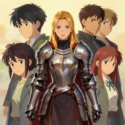 front-facing symmetrical centered portrait, Imogen Poots as a D&D Paladin, attractive eye official fanart behance hd artstation by Jesper Ejsing, by RHADS, Makoto Shinkai and Lois van baarle, ilya kuvshinov, rossdraws