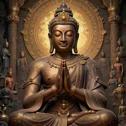 contented african american bodhisattva, praying meditating, highly detailed vfx portrait, intricate detailed environment, global illumination, by james jean and moebius and artgerm and liam brazier and victo ngai and tristan eaton, digital illustration, concept art, 8 k, hdr