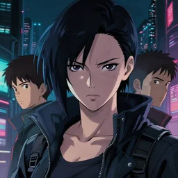 a film still portrait of a confident cyberpunk assassin woman, finely detailed features, closeup at the faces, perfect art, at an cyberpunk city, anime, gapmoe grimdark, artstation, trending on pixiv fanbox, painted by greg rutkowski makoto shinkai takashi takeuchi studio ghibli, akihiko yoshida