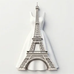 a dress in the style of eiffel tower