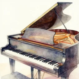 phoenix piano, water color painting
