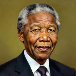 portrait painting of Nelson Mandela by Thomas Kinkade, highly detailed