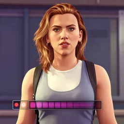 scarlett johansson as a gta 5 loading screen character