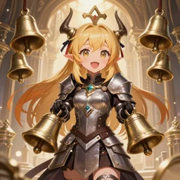 cute necromancer, beauty, joyful, tales of erin, onmyoji, atelier ayesha. detailed bells. armor, intricate environment, digital illustration by wlop, ross tran, ilya kuvshinov, krenz cushart, victo ngai. crisp, highly detailed, metallic. sharp edges, global illumination