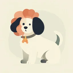 flowerdog. serigraphy by award - winning designer, vector art, muted palette