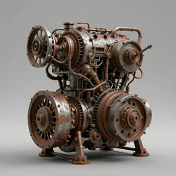 organic machinery, technobiological rusty engine block, biopunk, high detail, photorealism, full length view, concept art, octane render, 8 k. cgsociety by wayne barlowe, dariusz zawadzki