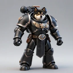 warhammer 4 0 k emperor champion black armor, anthropomorphic shiba inu, shiba inu face, stuning 3 d render, masterpiece, glowing aura, by donato giancola and greg rutkowski and wayne barlow and zdzisław beksinski, realistic face