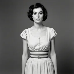 photo of a woman in a dress by vivian maier. professional photography.