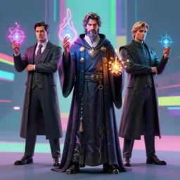 portrait of an male wizard using powerful magic powers, straight on, by artgerm, tom bagshaw, gerald brom, vaporwave colors, vaporwave, 4 k, hd, daz studio, daz studio render, character concept art, concept art, full body character concept art,