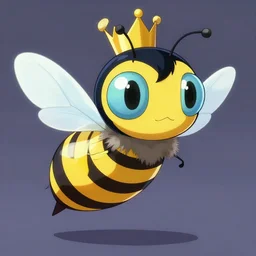 a bee - girl, compound eyes, wings, stinger, anime - style character design, villainess, little crown, full color digital concept art by don bluth, naoko takeuchi, artgerm, arstation trending, conceptart. com