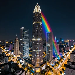 city at night, high detail, high modernization, cinematic, ultra mega super hyper lighting bright colors of the rainbow, ultra mega super hyper realistic
