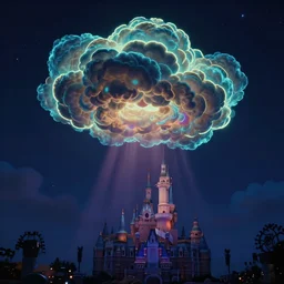neon gas glow in the dark clouds by disney concept artists, blunt borders, rule of thirds
