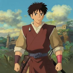 chuck norris samurai by studio ghibli painting
