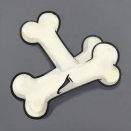 a painting of a cartoon bone