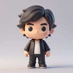 jack black chibi action figure, centered, well lit 3 d render, unreal engine, octane, 4 k