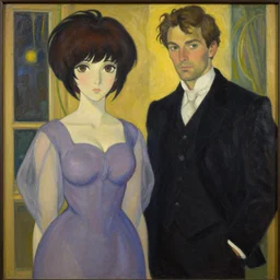 a painting in the style of ayami kojima and in the style of alphonse osbert and in the style of charles dulac. smooth, sharp focus.