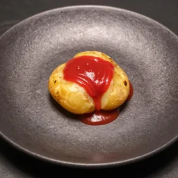 El Bulli dish - Potato with Ketchup, food photography, award winning, mind-bending