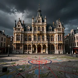 map of brussels, haunted house marqued in red