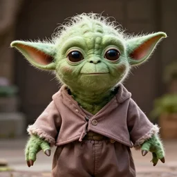 Yoda wearing a crop top