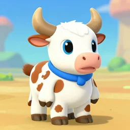 screenshot of a cute calf as an npc in spyro the dragon video game, with playstation 1 graphics, activision blizzard, upscaled to high resolution