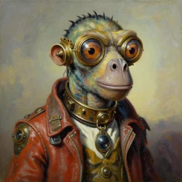 a beautiful painting steampunk bored ape, by by salvador dali realistic oil painting