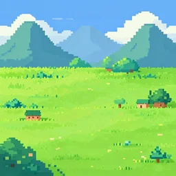 a beautiful 1 2 8 x 1 2 8 pixel art landscape