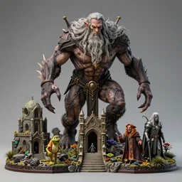 detailed octane render of a diorama of moria, balrog, gandalf, skyrim, detailed, by joop geesink, wes anderson, jim henson, brian froud, breathtaking, 8 k resolution, beautiful lighting, studio light, extremely detailed, establishing shot, realistic materials, hyperrealistic