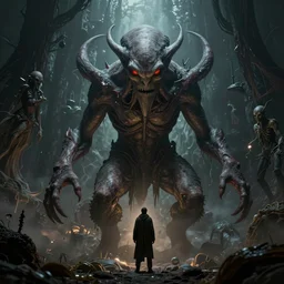 cthulhu, by hp lovecraft, otherworldly, by greg rutkowski, by zdzisław beksinski, thalassophobia, very detailed, by francois launet, by andree wallin, octane render, cinematic lighting, volumetric lighting, 4 0 mm
