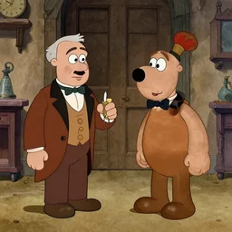 a scene from the godfather in the style of wallace and gromit