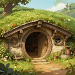 concept art of a beautiful hobbit - hole, digital art, trending on artstation