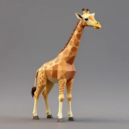 “ low poly, giraffe in 3 d, high quality ”