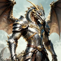 a dragon wearing shining armor. detailed scales, Game of Thrones, Amano Yoshitaka, Yoshitaka, high quality artwork, beautiful image, DeviantArt