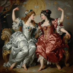regeneration can only be attained by two souls working in unison and harmony baroque, rococo, dramatic, elaborate, emotive, and transcendental , painted by Ayami Kojima and WLOP