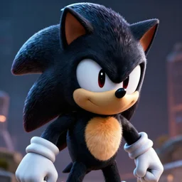 black sonic the hedgehog, fantasy, sharp focus, digital art, hyper realistic, 4 k, unreal engine, highly detailed, hd, dramatic lighting by brom, trending on artstation