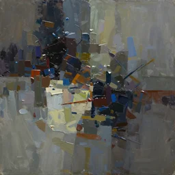 abstract composition, very thick and wer oil paint, 8 k, cinematic light, shadows, reflection highlights in the paint, in the style of joseph lee,