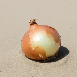 rotting onion on beach