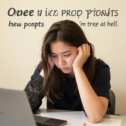me not being able to come with good prompts because i'm tired as hell, my head in my hand, forcing myself to come up with something creative,